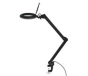 Goobay Schreibtischlampe mit Lupe, schwarz / Lampe / LED 10 W / dimmbar / Lupe 127 mm / 3 Dioptrien