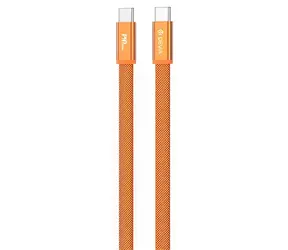 Devia Ultra3 USB-C - USB-C 1,5 m orange / Ladekabel / flach, metallummantelt / PD 240 W
