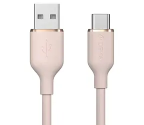 Devia Jelly Series pink / Ladekabel / USB-A - USB-C / 1,2 m / Silikon