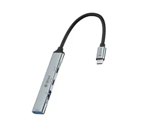 Devia USB-C Hub Lite EC707 dunkelgrau / USB-Hub / 4-in-1