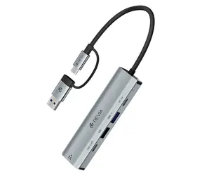 Devia USB-C Hub Pro EC701 dunkelgrau / USB-Hub / 5-in-1