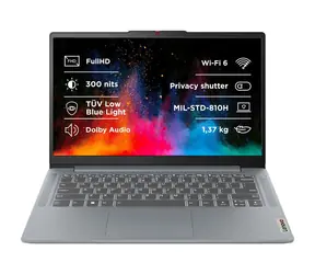 Lenovo IdeaPad Slim 3 14AMN8 grau / Notebook / 14" FHD / Athlon Silver 10 / 8 GB / 512 GB SSD / Radeon 610M / Windows 11H