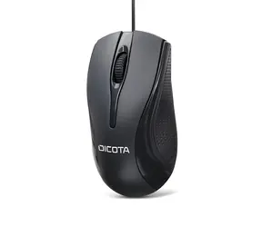 Dicota schwarze Maus / kabelgebunden / USB / 3 Tasten / für Rechts- und Linkshänder