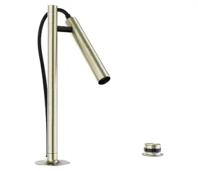 Blanco Luneoo S Satin Gold / Elektronische Spültischarmatur / flexibler Arm / Brause / Netzanschluss