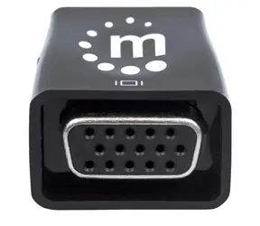 Manhattan Mikrokonverter HDMI-VGA mit USB-Stromversorgung, schwarz / Reduzierung / Full HD 1920×1080 / 3,5-mm-Audioanschluss