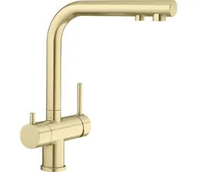 Blanco Spültischarmatur mit Filterfunktion, satiniertes Gold / Spültischarmatur / Filterfunktion / Hebelbedienung