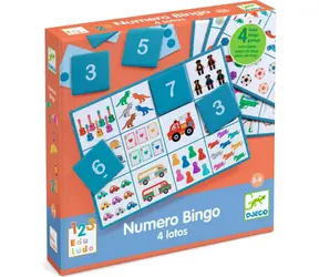 DJECO Bingo-Spiel 4in1 / Brettspiel / 4 Varianten / ab 4 Jahren