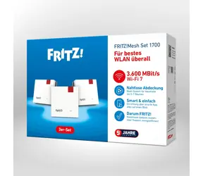 AVM FRITZ! Mesh Set 1700 3er-Set / Repeater / Wi-Fi 7 / 3600 Mbit/s / Mesh