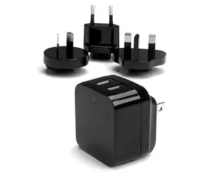 StarTech Reise-USB-Ladegerät schwarz / Reiseadapter / 2x USB / international