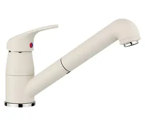 Blanco Spültischarmatur, Softweiß / Spültischarmatur / Ausziehbarer Auslauf / Silgranit-Optik
