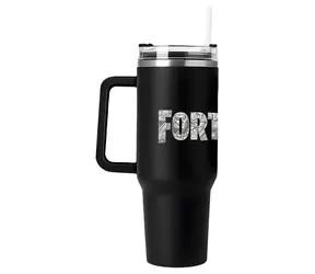 CYP BRAND Reisebecher mit Strohhalm Fortnite Wo landen wir? / 400 ml / Mit Henkel