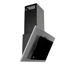 Akpo WK-4 NERO 2.0 60 Grau, schwarzes Glas / Dunstabzugshaube / LED / 600 mm / 300 m/h / 72 dB