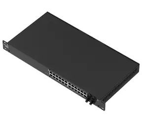 Teltonika SWM281 / Switch / 24× GbE RJ-45 / 4× SFP / L2+ / 19"-Rack / lüfterlos