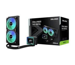 ASRock Challenger 240 Digital ARGB Schwarz / CPU-Wasserkühlung / 2x 120 mm / 31 dB / 62,6 CFM / Intel + AMD