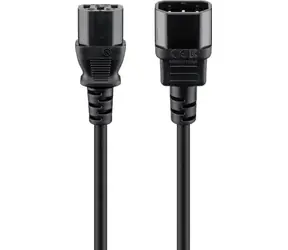 Goobay Verlängerungskabel C14/C13 schwarz / Verlängerungskabel / 1 m