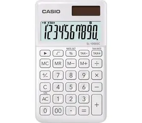 Casio SL-1000SC-WE weiß / Taschenrechner / zehnstellig / duales Netzteil