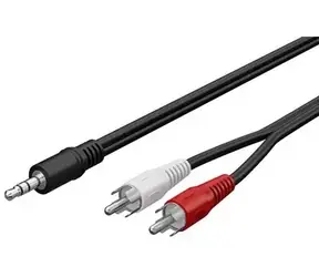 goobay Audiokabel 3,5-mm-Klinkenstecker - 2x Cinch, 1,5 m, schwarz / Audiokabel / Klinkenstecker - 2x Cinch / Stereo / 1,5 m