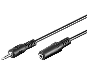 Goobay 50431 Audio-Verlängerungskabel, 3,5-mm-Klinkenstecker, schwarz, 2 m / Audiokabel / Verlängerung / 3-polig