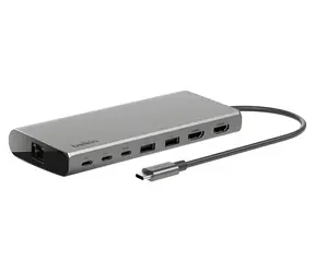 Belkin Connect USB-C Hub Core Grau / USB-C Hub / 8-in-1 / für 2 Monitore
