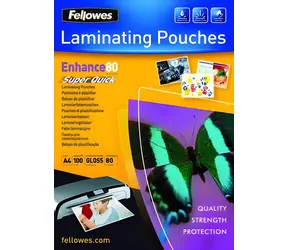 Fellowes SuperQuick A4 80 µm glänzende Laminierfolie