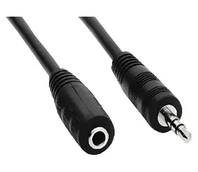 OEM Verlängerungskabel, 3,5-mm-Klinkenstecker, schwarz / Audiokabel / 3,5-mm-Klinkenstecker (M) - 3,5-mm-Klinkenstecker (F) / 10 m
