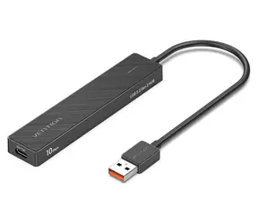 Vention USB-C Hub 5 in 1, schwarz / USB-Hub / USB 3.2 Gen 2 / 10 Gbit/s / 4X USB-A + 1x USB-C