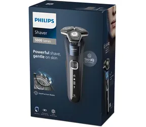 Philips Rasierer Serie 5000 S5885/10 schwarz / Rotationsrasierer / Nass- und Trockenrasur / 3 Scherköpfe / 60 Minuten Betriebsdauer