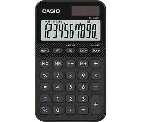 Casio SL 310 YC BK schwarz / Taschenrechner / zehnstellig / duales Netzteil