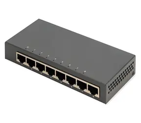 Digitus DN-80066-1 schwarz / Netzwerk-Switch / 8 Ports / Gigabit-Ethernet / unmanaged / lüfterlos