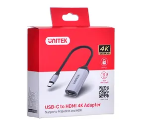 Unitek USB-C auf HDMI 2.0 schwarz / Adapter / 4K 60Hz / HDCP 2.3