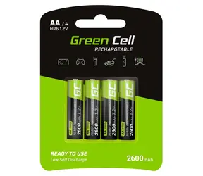 Green Cell AA HR6 2600 mAh Akkus NiMH 1,2 V 4 Stück