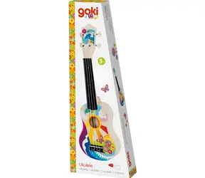 GOKI Kinder-Ukulele aus Holz / Musikinstrument / ab 5 Jahren / mit Plektrum und Ersatzsaiten