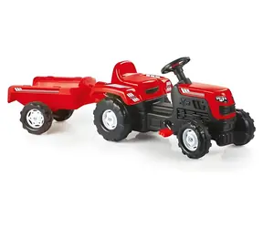 DOLU Ranchero Trettraktor mit Anhänger, rot / ab 3 Jahren