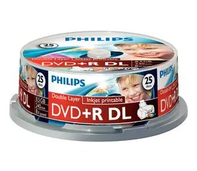 Philips DVD+ R DL 8,5 GB / DVD-Medium / 8x / 25 Stück / Spindel