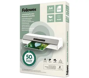 Fellowes Laminierfolie A4 matt / Laminierfolie / 100 Stück / recycelt
