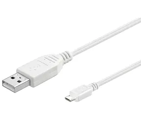 MicroConnect Kabel USB 2.0 A auf microUSB B, 0,15 m, weiß / USB-Kabel / 480 Mbit/s