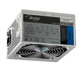 Akyga Basic AK-B1-500E grau / Netzteil / ATX 2,31 / 500 W / passive PFC / 120 mm