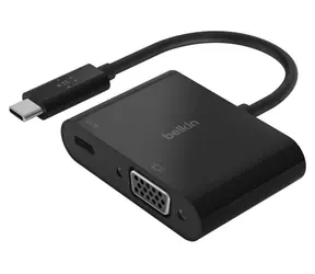 Belkin USB-C auf VGA 60W PD Adapter schwarz / Adapter / USB-C / VGA / Power Delivery 60W