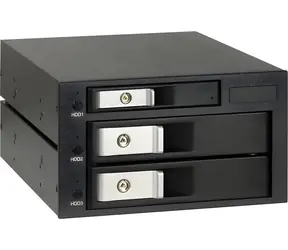 Inter-tech IPC ST-3525 / Abnehmbarer Rahmen / 3,5"- und 2,5"-HDD/SSD / Bis zu 5,25"-Einschub / Hot-Swap