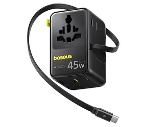 Baseus PicoGo AG11 Cosmic Black / Reiseladegerät / 45 W / GaN / 6 Ausgänge / USB-C + USB-A
