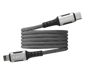 Havit CB6298 schwarz / Magnetisches Datenkabel / USB-C - Lightning / 1 m
