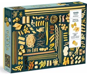 Galison Puzzle Die Kunst der Pasta / 1000 Teile / 20 pastaförmige Teile / ab 8 Jahren