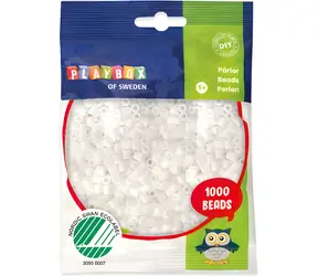 PLAYBOX Aufbügelperlen weiß / 1000 Stück.