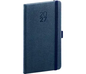 NOTIQUE Taschenkalender Diamante 2027 blau / 9 x 15,5 cm