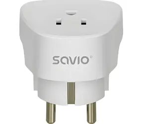 Savio AP-01 weiß / Reiseadapter / EU -Stecker - US-Steckdose / 100-250 V / 15 A