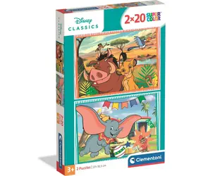 Clementoni Puzzle Der König der Löwen und Dumbo / 2x20 Teile / ab 3 Jahren