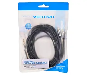 Vention BCFBJ schwarz / Audiokabel / 2x Cinch (Cinch) - 3,5-mm-Klinkenstecker / 5 m