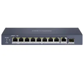 HIKVISION DS-3E0510HP-E / Switch / 8x Gigabit PoE (2x Hi-PoE) / RJ45 + SFP Uplink / 110 W / Reichweite 300 m