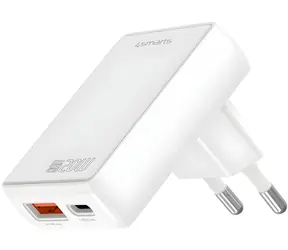 4smarts FlatPlug Duos weiß / Wandladegerät / GaN / USB-C + USB-A / 20 W