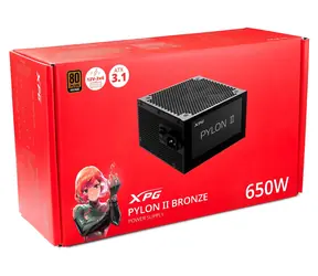 ADATA XPG PYLON II 650 schwarz / Netzteil / 650 W / ATX 3.1 / 80 PLUS Bronze / aktive PFC / FDB-Lüfter